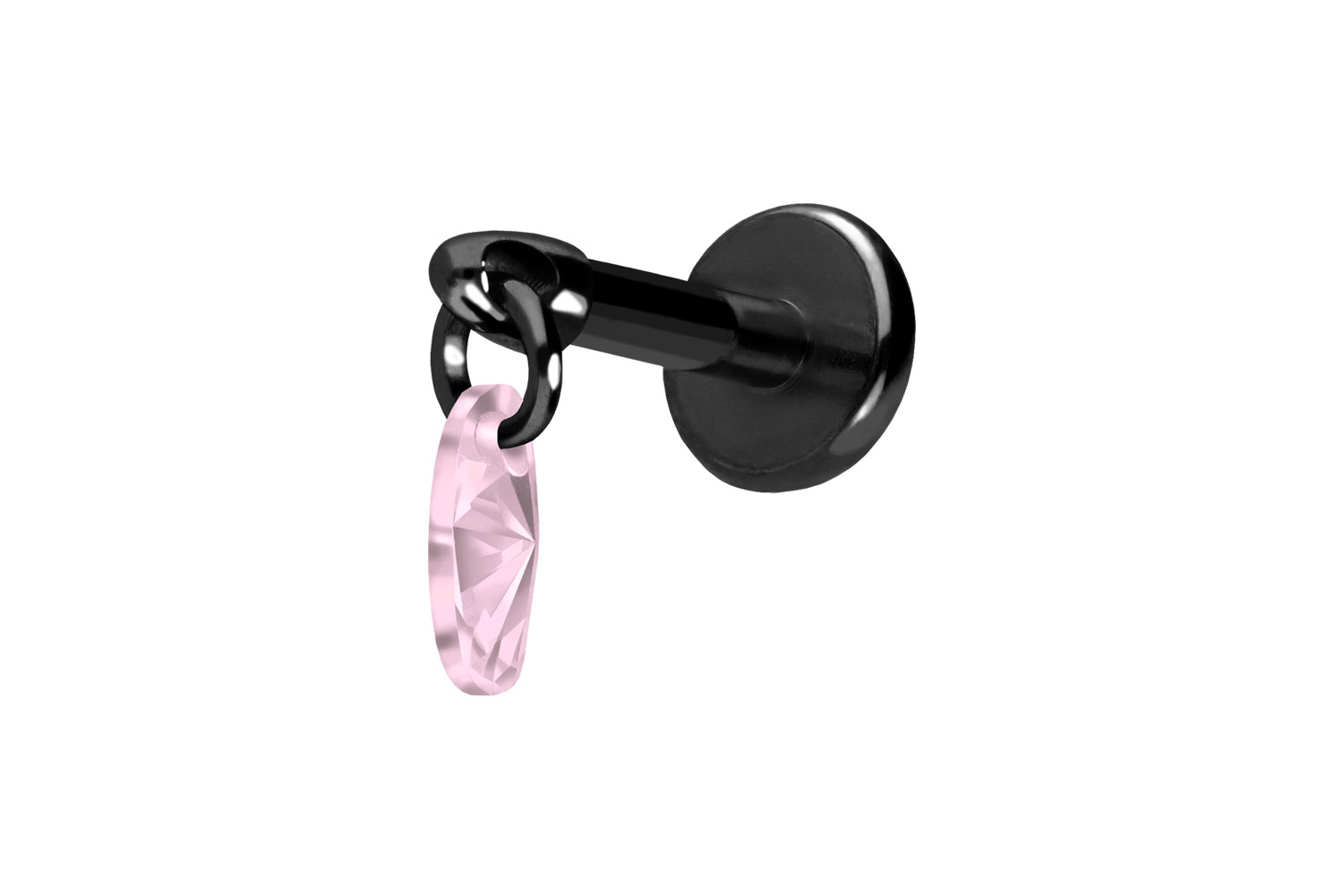 Titan Labret Piercing mit Push Fit KRISTALLOVAL